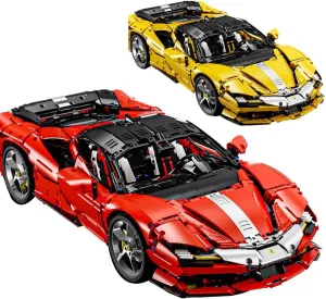 SF90M LaFer 1:8 Sports Car Building Blocks Set,MOC Sports Technic Car Building Bricks Model,Scale Car Gift for Adults,Home or Office Décor(4100 Pcs)