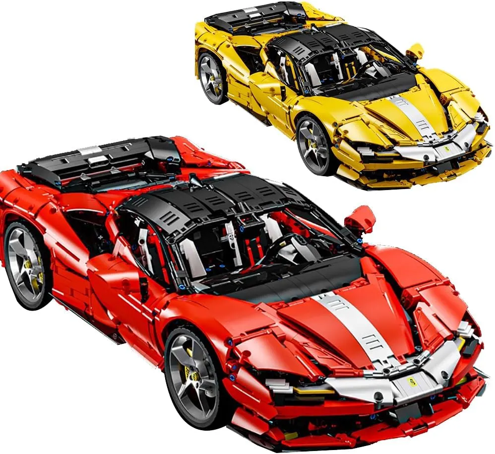 SF90M LaFer 1:8 Sports Car Building Blocks Set,MOC Sports Technic Car Building Bricks Model,Scale Car Gift for Adults,Home or Office Décor(4100 Pcs)