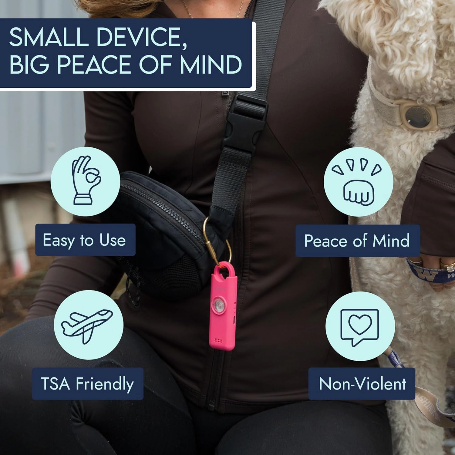 She's Birdie - The Original Personal Safety Alarm for Women by Women - Loud Siren, Strobe Light and Key Chain for Self Defense - Rechargeable with Power Switch and Flashlight (Blossom)