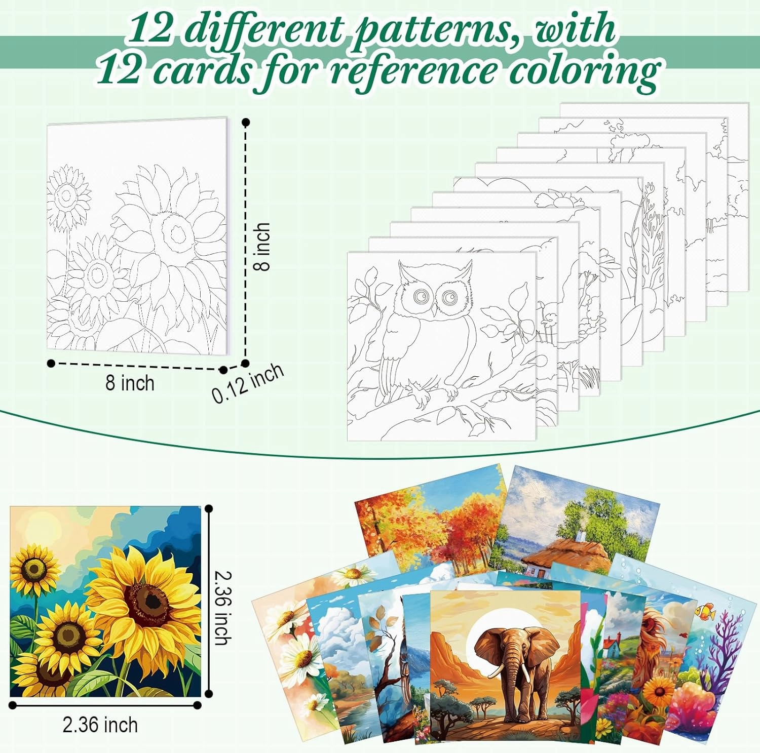 Sherr 12 Pcs Pre Drawn Canvas Pre Printed Canvas Set for Adults Cute Printed to Paint Set Theme Painting for Valentine Party Favor(Mixed Style)