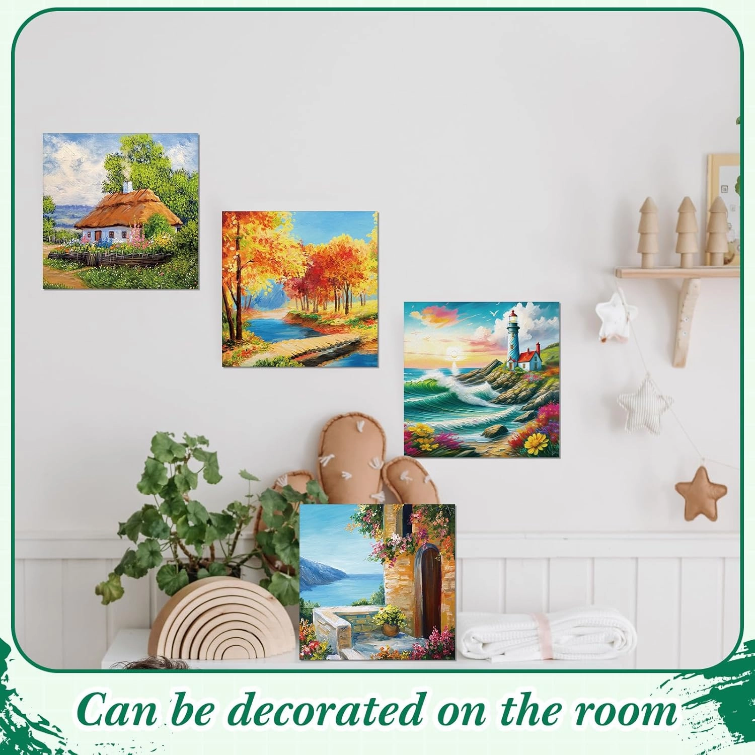 Sherr 12 Pcs Pre Drawn Canvas Pre Printed Canvas Set for Adults Cute Printed to Paint Set Theme Painting for Valentine Party Favor(Mixed Style)