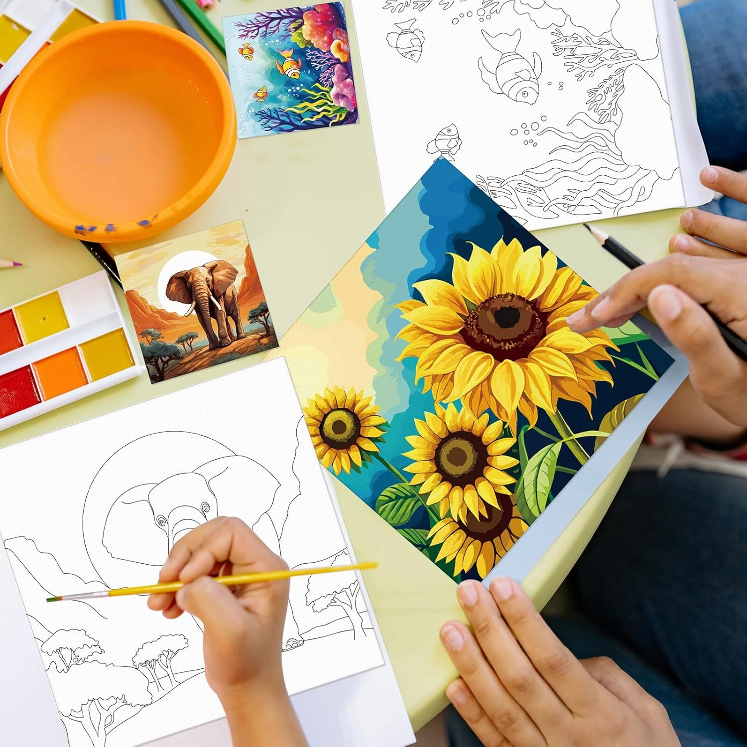 Sherr 12 Pcs Pre Drawn Canvas Pre Printed Canvas Set for Adults Cute Printed to Paint Set Theme Painting for Valentine Party Favor(Mixed Style)