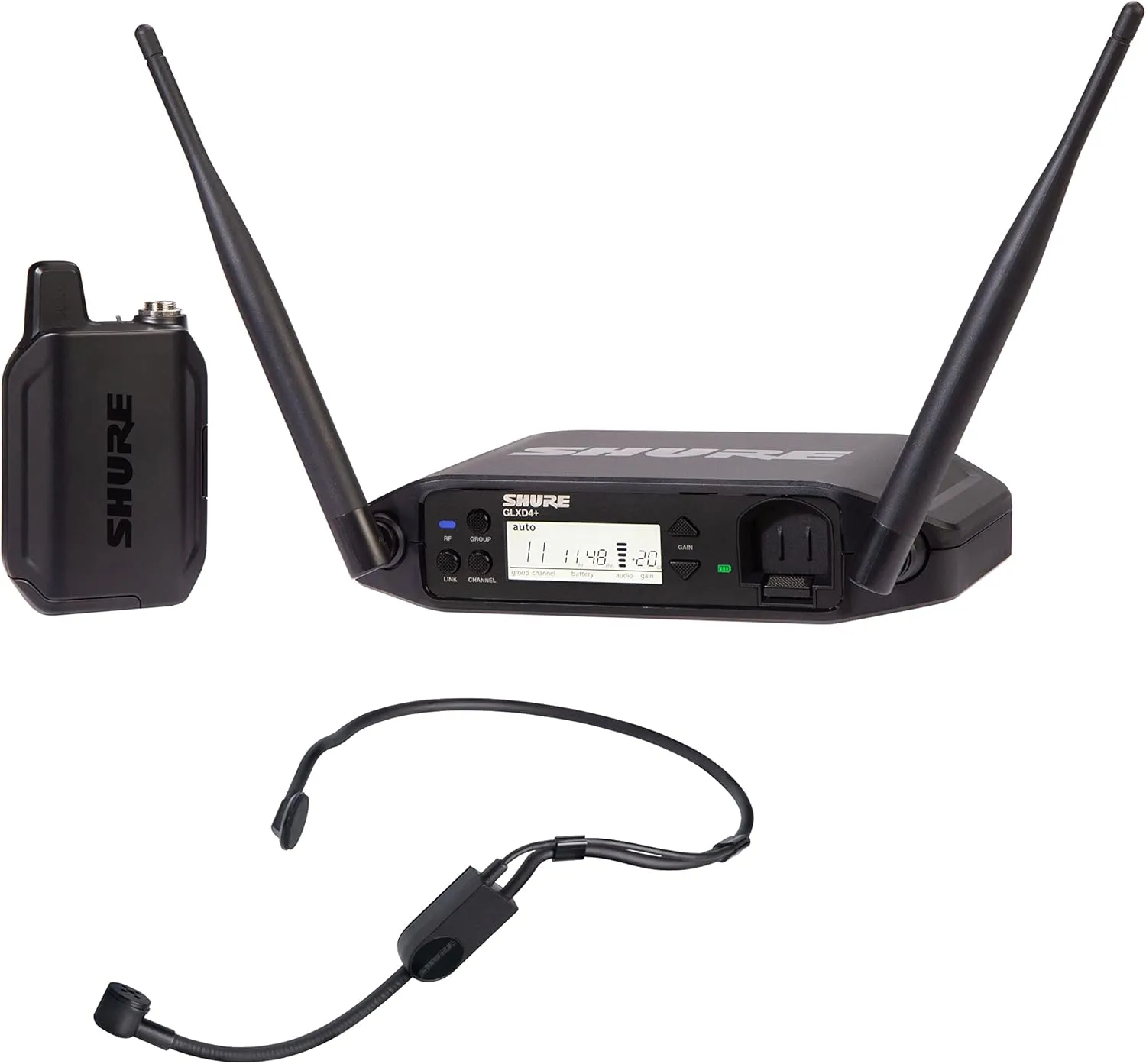 Shure GLXD14 /PGA31 Dual Band Pro Digital Wireless Microphone System - 12-Hour Battery Life, 100 ft Range | PGA31 Headset Mic, Single Channel Receiver (GLXD14 /PGA31-Z3)