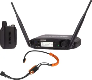 Shure GLXD14 /SM31 Dual Band Digital Wireless Microphone System for Fitness and Aerobics - 12-Hour Battery Life, 100 ft Range | SM31FH Fitness Headset Mic, Single Channel Receiver (GLXD14 /SM31-Z3)