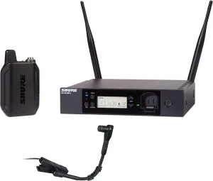 Shure GLXD14R /B98 Dual Band Digital Wireless Microphone System for Brass, Woodwinds, Percussion - 12-Hour Battery Life, 100 ft Range, Clip-on Instrument Mic, Single Channel Rack Mount Receiver
