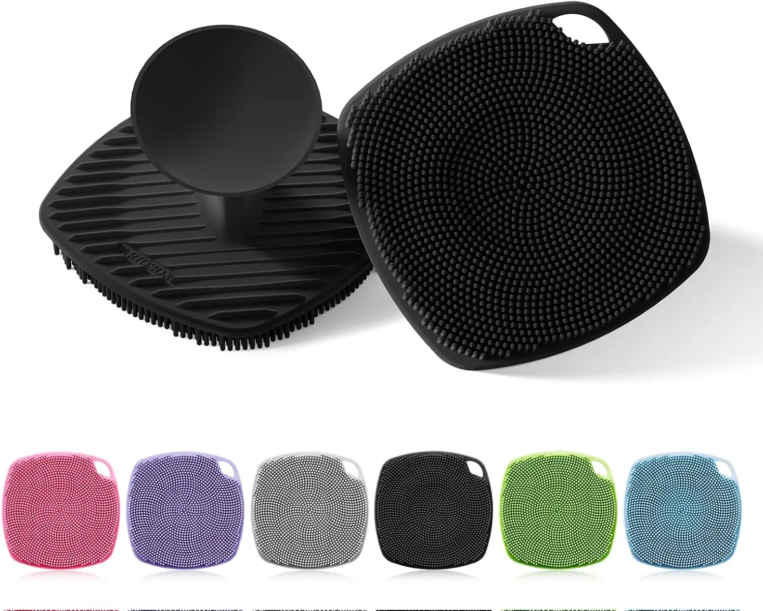 Silicone Body Scrubber, Gentle Texture Exfoliating Body Scrubber for Men and Women On Sensitive Skin, Soft Scrubber Produces Rich Form and Builds Up Lather, Getting a Deep Skin Clean (Black)