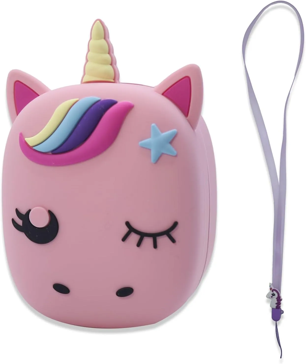 Silicone Case for Bitzee Interactive Toy Digital Pet, Compatible with Bitzee Disney and Magical, Cute Horse Shape, with Lanyard (Pink)