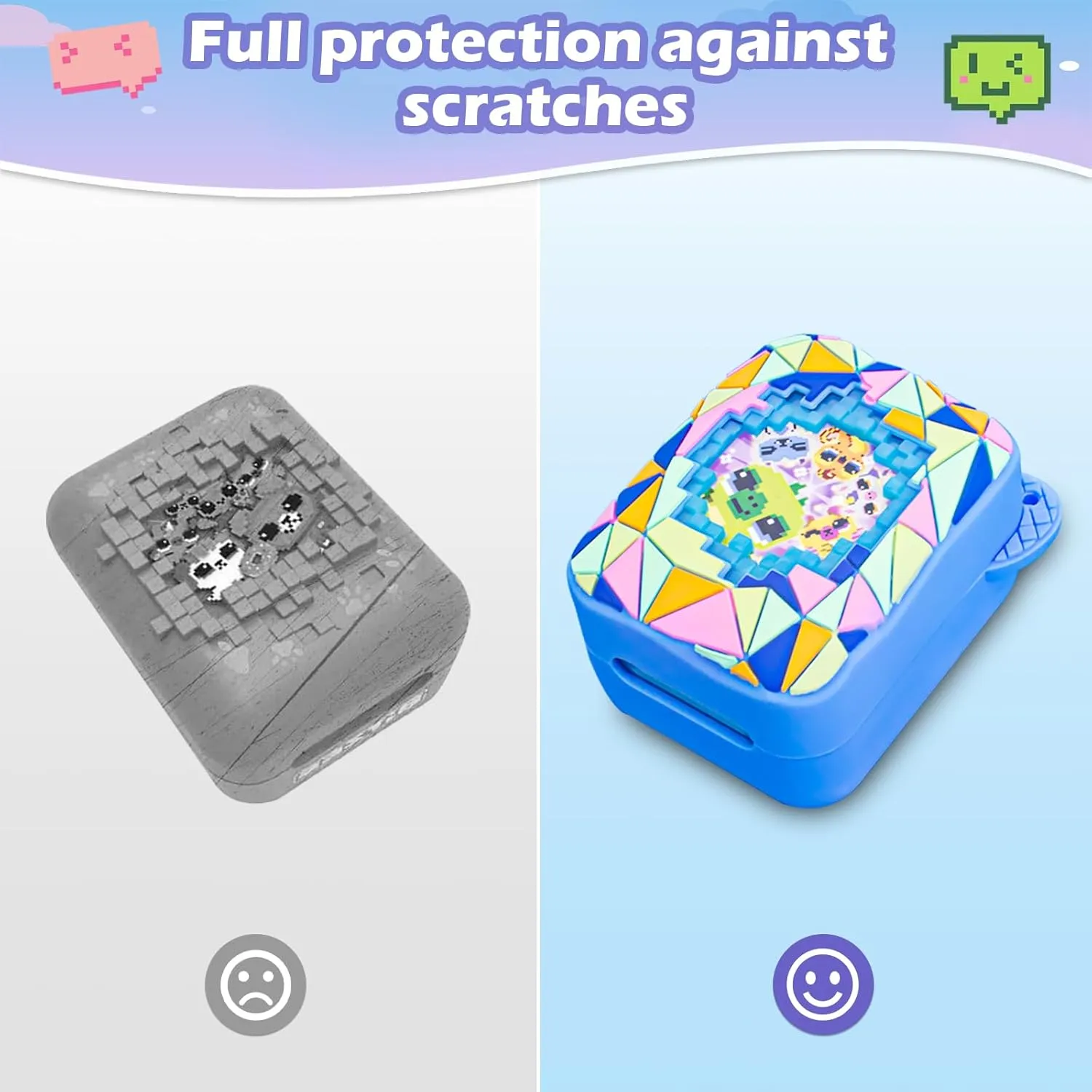 Silicone Cover Case for Bitzee Magicals Interactive Toy Digital Pet and Case,Case with Lanyard,Protective Case Holder Skin for Bitzee Virtual Electronic Pets for Girls & Boys Blue