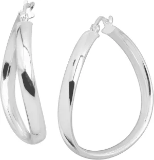 Silpada 'Porto Ferro' Twisted Criss-Cross Hoop Earrings in Sterling Silver, 30 mm