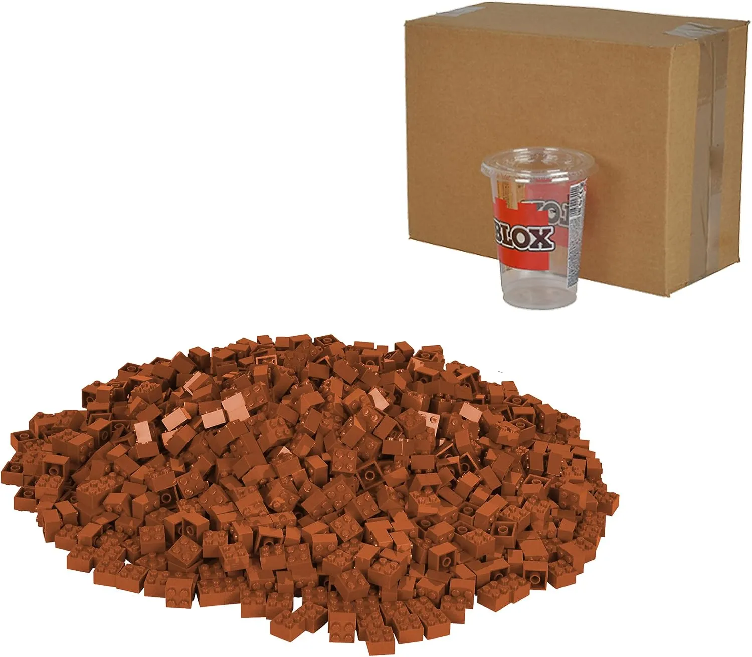 Simba Blox Pack of 1000 Brown Building Blocks for Children from 3 Years and Up 4 Bricks in High Quality Cardboard Fully Compatible with Many Other Manufacturers