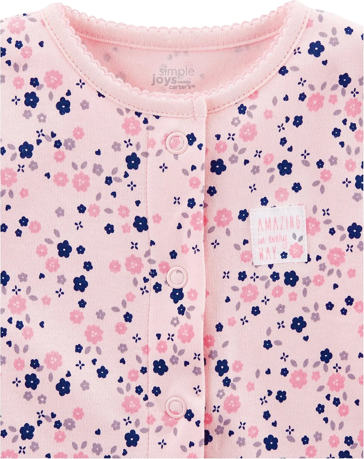 Simple Joys by Carter's Baby Girls' 2-Pack Cotton Snap Footed Sleep and Play