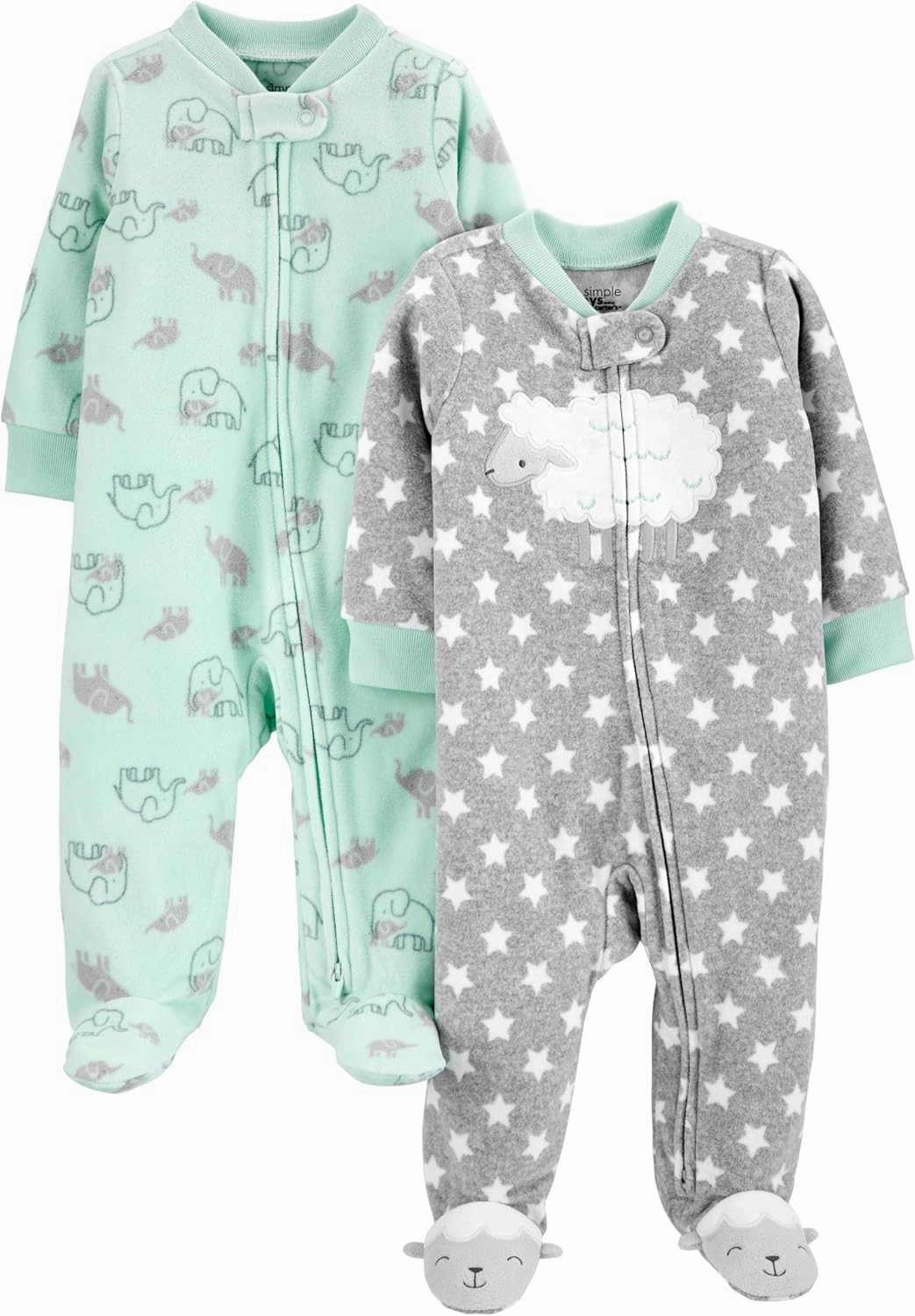 Simple Joys by Carter's Baby 2-Pack Neutral Fleece Footed Sleep and Play