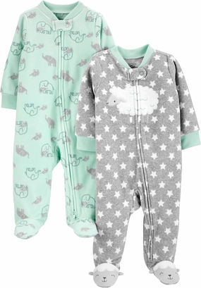 Simple Joys by Carter's Baby 2-Pack Neutral Fleece Footed Sleep and Play