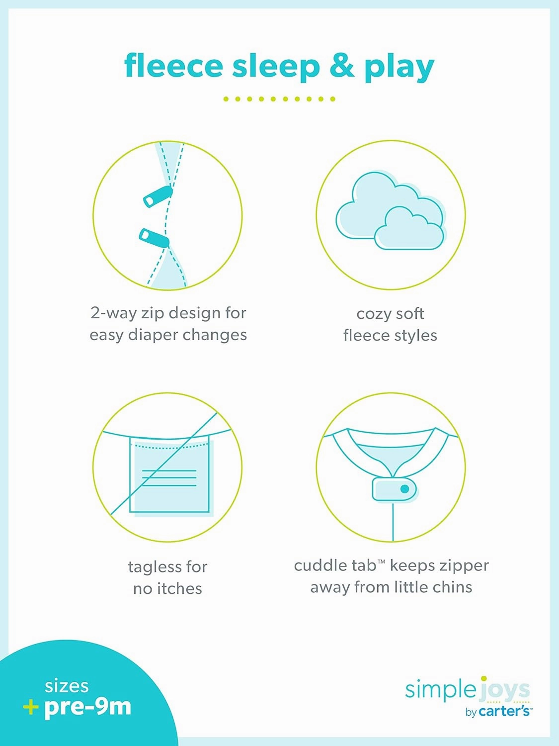 Simple Joys by Carter's Baby Boys' 2-Pack Fleece Footed Sleep and Play