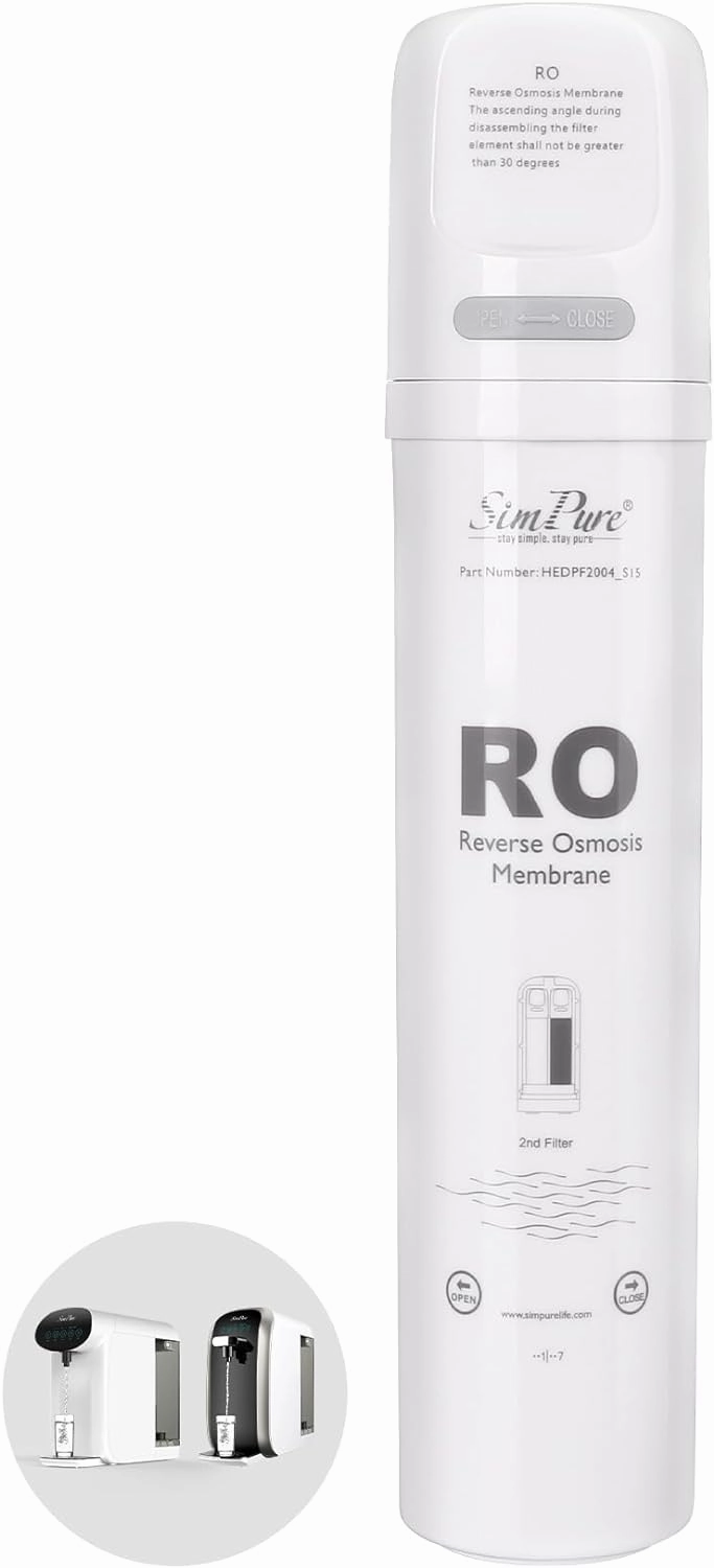 SimPure Y7/Y7P Series RO Filter Replacement Cartridge for Y7, Y7P-W, Y7P-BW, 6 Months Replacement Cartridge, 100 GPD, Model Number: SimPure ROULP-2012-100-Y7