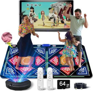 Single/Double HDMI Musical Electronic Dance mat with a Camera, a 64G Large Memory Card, Including 1030 Games,650 Songs, 81 Music Videos,Suitable for TV use,a Luxurious Gift for Boys and Girls