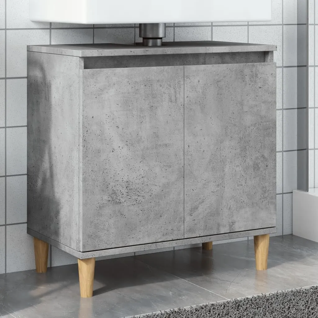 Sink Cabinet Concrete Grey Engineered Wood Compact12,4KG