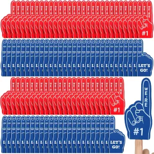 Sinmoe 100 Pcs Mini Foam Finger #1 Sports Fan Foam Finger Sport Party Favors Basketball Football Baseball Soccer Team Cheerleader Gifts for Sporting Events Games Birthday Party Supplies