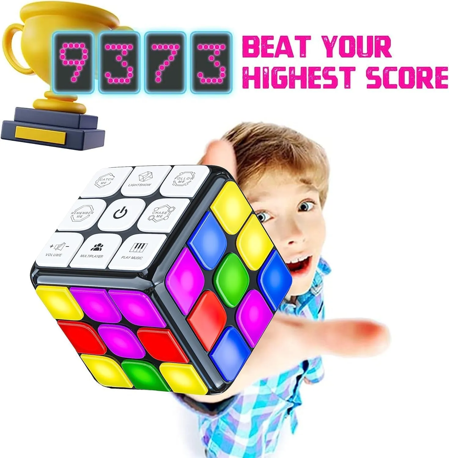 Skywin Puzzle STEM Memory Cube Game, Entertaining, Fun & Unique Flashing Memory Cube, Electronic Memory & Speed Game Development for Kids & Adults, Brain Hands and Eyes Coordination Game Cubes (Black)