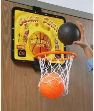 Slam Dunk Electronic Basketball Game, Automatic LED Score Keeper, Includes 2 Basketballs and a Pump