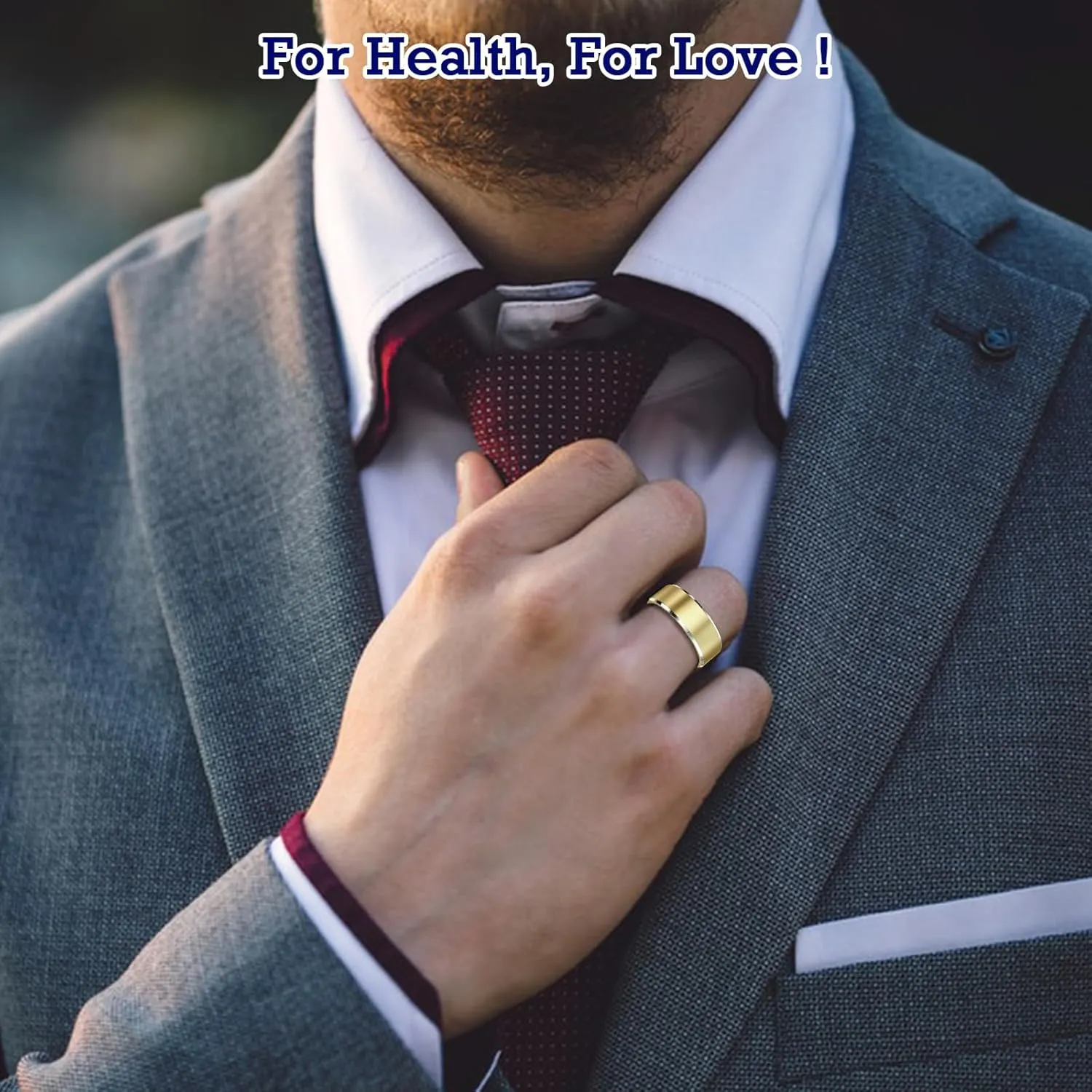 Sleep Tracker Ring with Heart Rate, Waterproof Fitness Ring for Activity Monitoring/Steps/Distance/Calories, Air Gestures,Up to 7-Day Battery, for iOS and Android (Light Gold, 8)