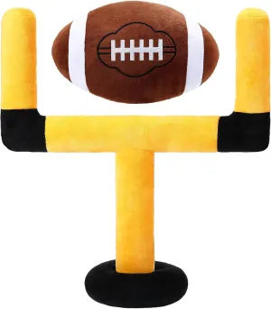 Sliner Football Plush Pillow Set Fluffy Football Goal Pillows with Ball Stuffed Football Throw Pillow Soft Sports Ball Strong Interactive Football Creative Room Decor Birthday Party Gift