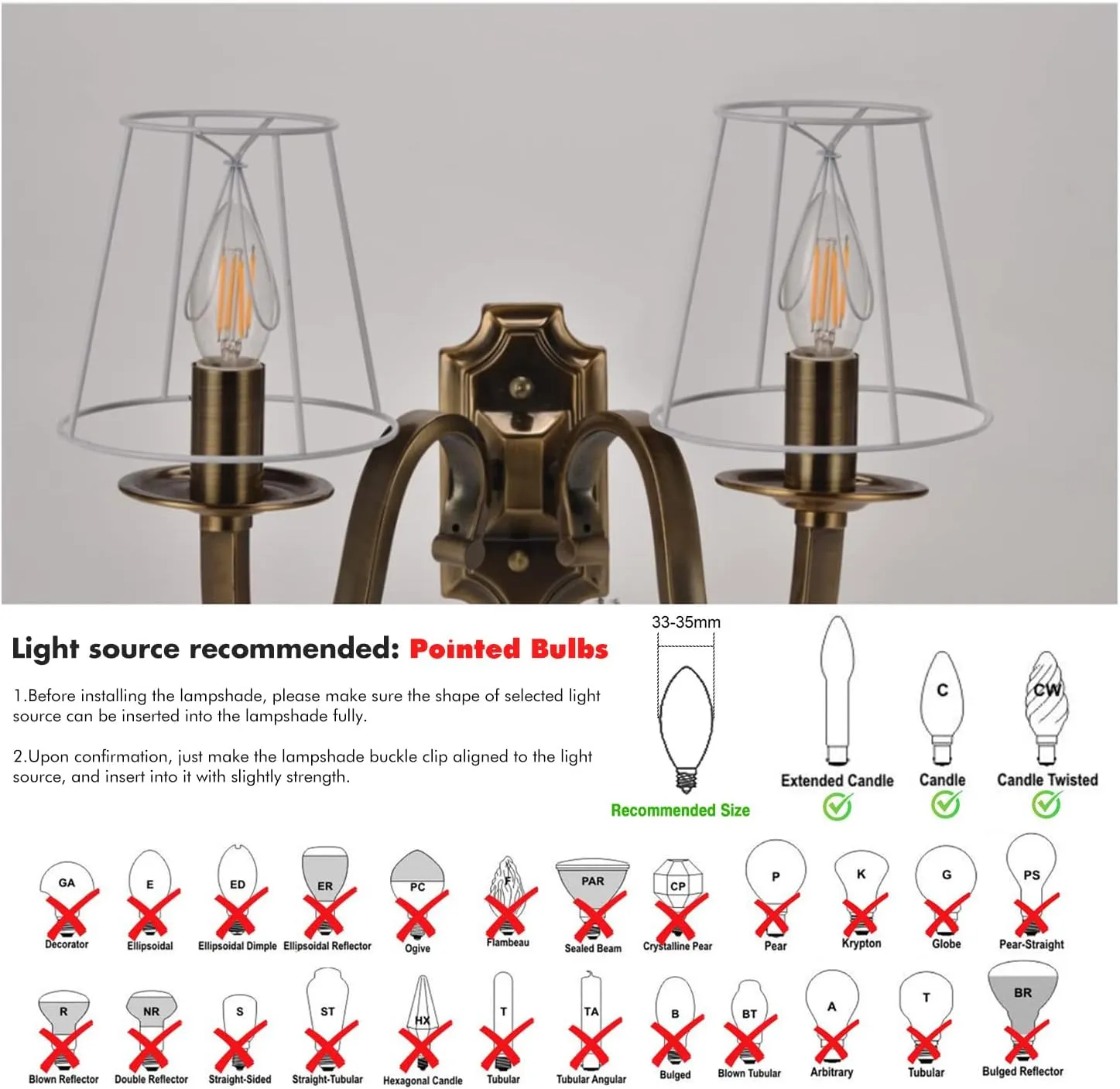 Small Lamp Shades Clip on Bulb, Modern European Style Mini Lamp Shades for Chandelier, French Country White Chandelier Lampshades, 3.5x5.1x5.5 in, 6 Pack (Linen Gery)
