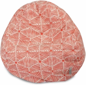 Small Bean Bag Chair in Pink & White Color, 28" L X 28" W X 22" H Size | Puffy, Fluffy Soft and Comfortable Cotton, Easy-to-Wash, Removable Zippered Slipcover