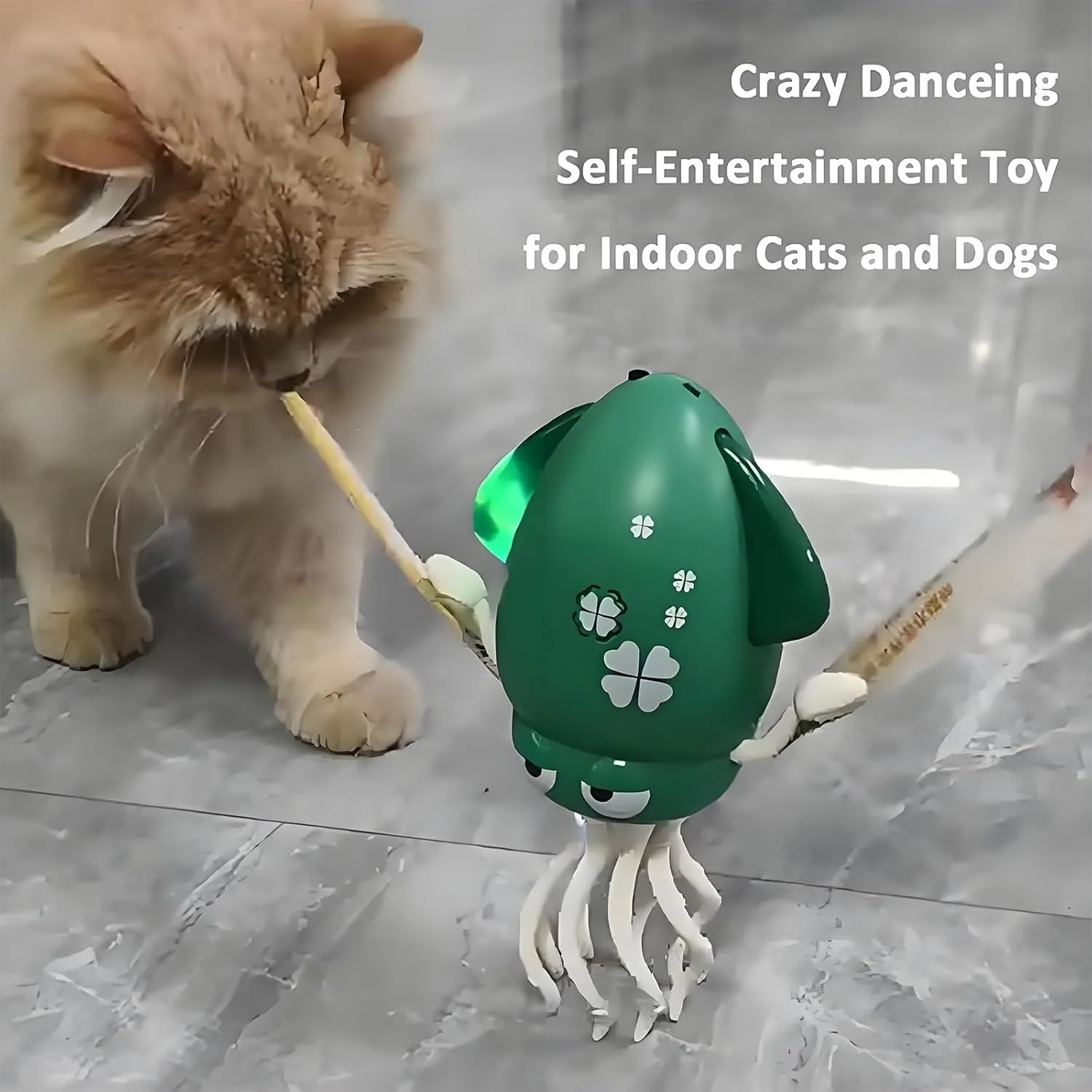Smart Tentacle Explorer, Wiggly Wonder Octopus, Playful Octopus Toy, Automatic Swing Magic Obstacle Avoidanceoctopus with LED & Music, Self-Navigating Robotic Pet Toys for Indoor Cat Dog(Pink, Fishing