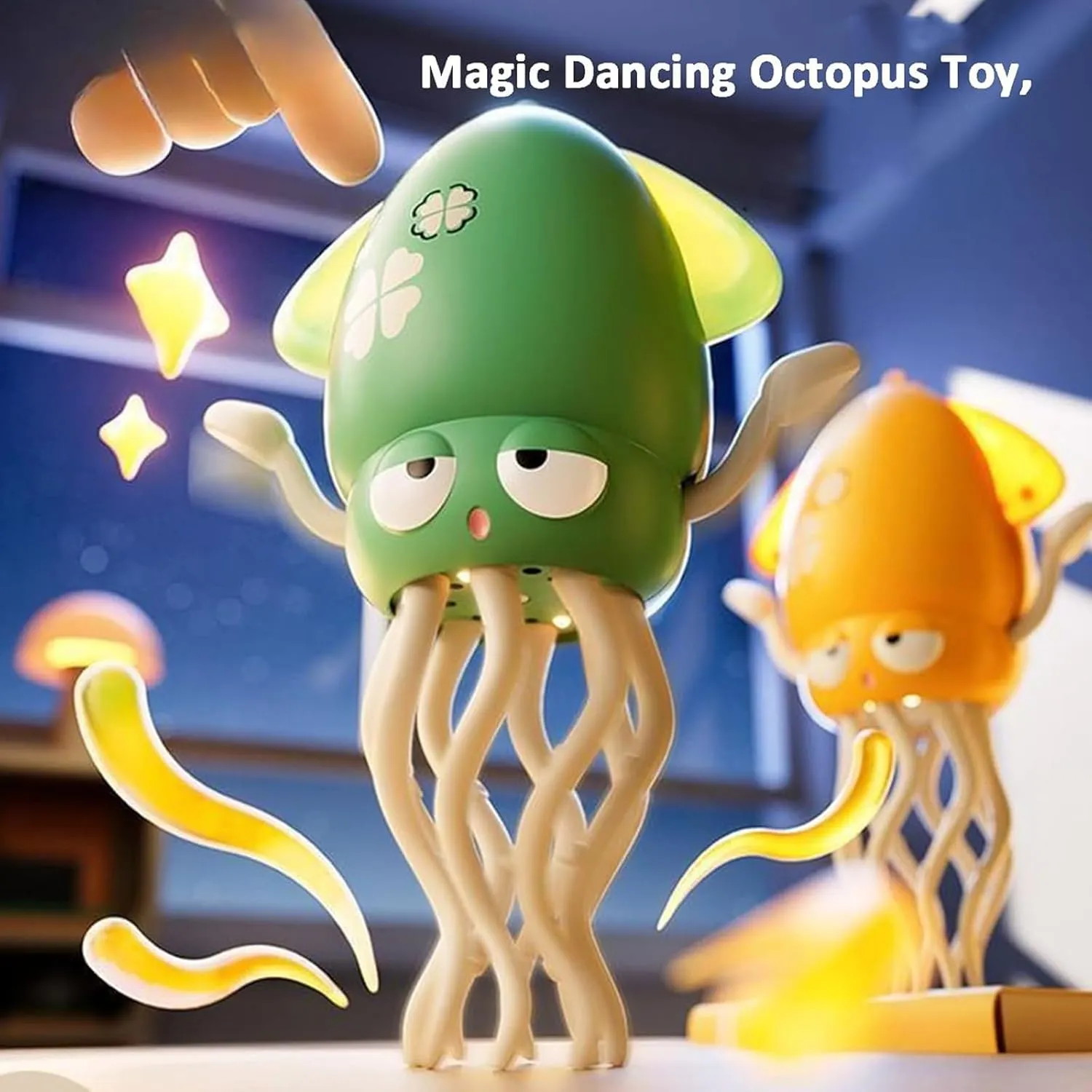 Smart Tentacle Explorer, Wiggly Wonder Octopus, Playful Octopus Toy, Automatic Swing Magic Obstacle Avoidanceoctopus with LED & Music, Self-Navigating Robotic Pet Toys for Indoor Cat Dog(Pink, Fishing