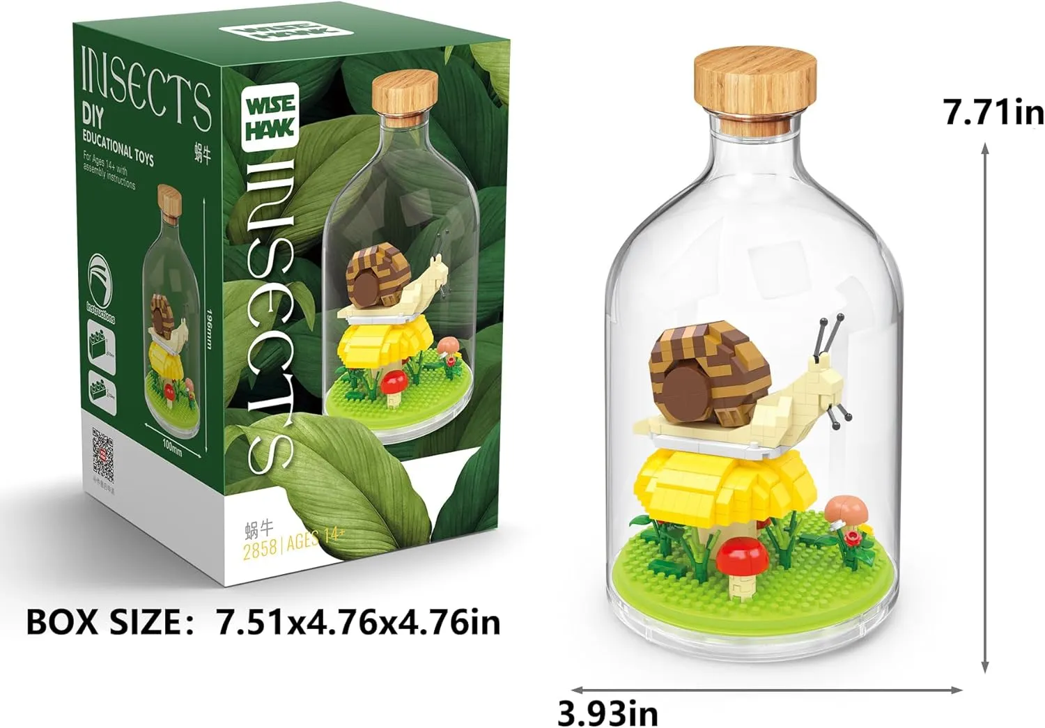 Snails Miniature Insect Friends Building Set Creative Party Favors and Gifts for Nature Lovers - Office and Home Decor Mini Bugs Building Blocks Gift for Boys and Girls