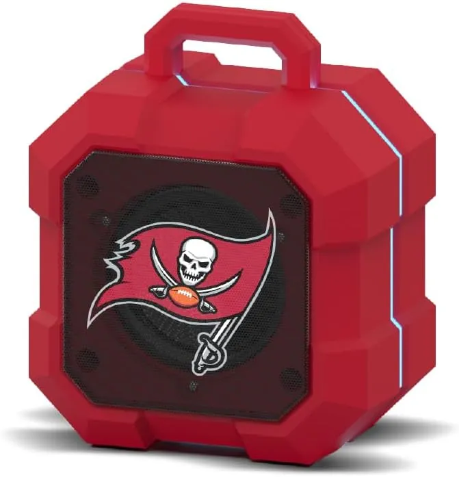 SOAR NFL Shockbox LED Wireless Bluetooth Speaker - Water Resistant IPX4, 5.0 Bluetooth with Over 5 Hours of Play Time - Small Portable Speaker - Officially Licensed NFL, Perfect Home & Outdoor Speaker