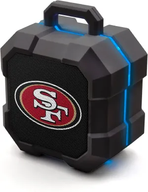 SOAR NFL Shockbox LED Wireless Bluetooth Speaker - Water Resistant IPX4, 5.0 Bluetooth with Over 5 Hours of Play Time - Small Portable Speaker - Officially Licensed NFL, Perfect Home & Outdoor Speaker