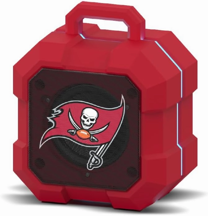 SOAR NFL Shockbox LED Wireless Bluetooth Speaker - Water Resistant IPX4, 5.0 Bluetooth with Over 5 Hours of Play Time - Small Portable Speaker - Officially Licensed NFL, Perfect Home & Outdoor Speaker