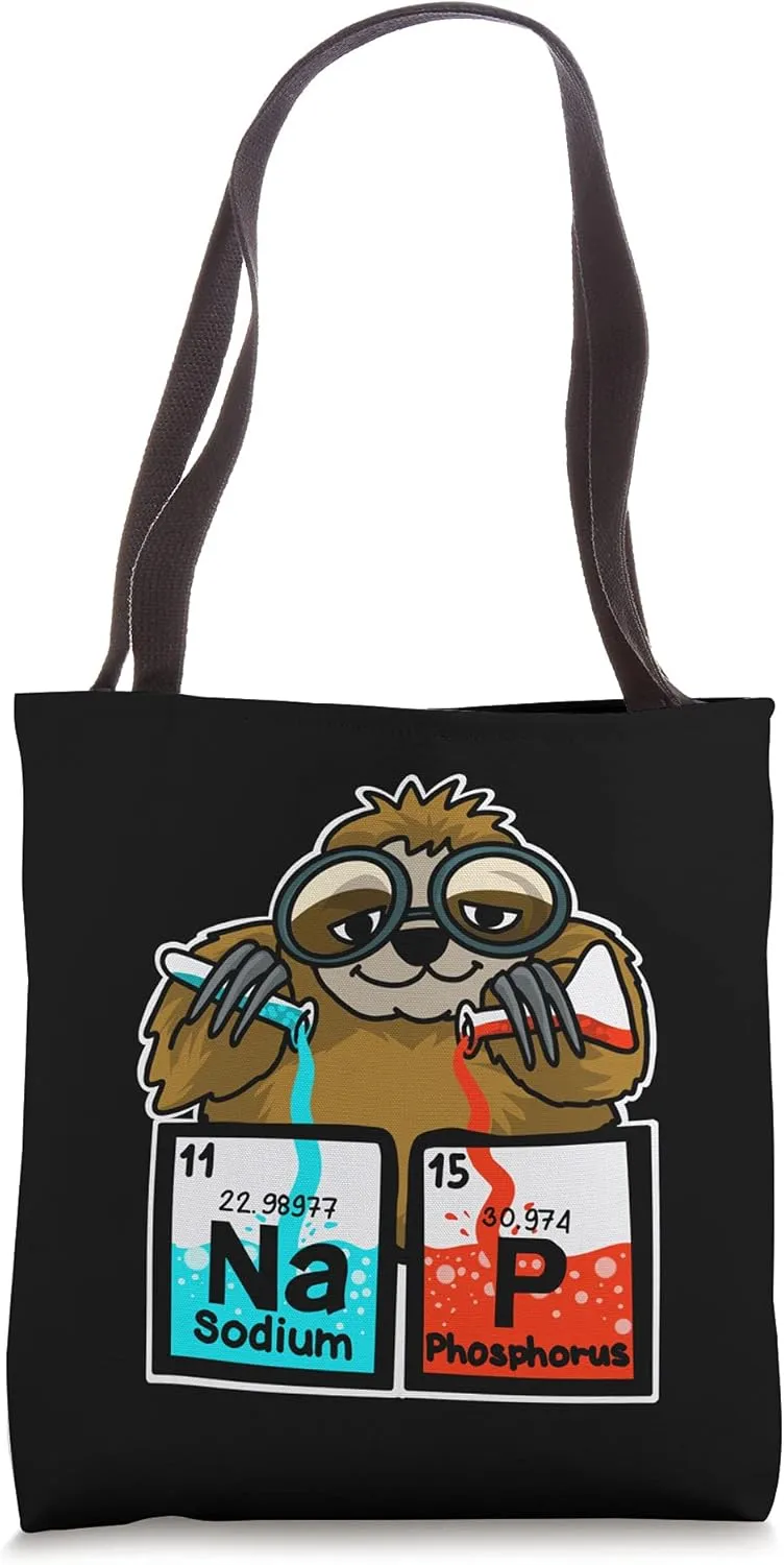 Sodium Phosphorus | Cute Chemists Funny Science Sloth Gift Tote Bag