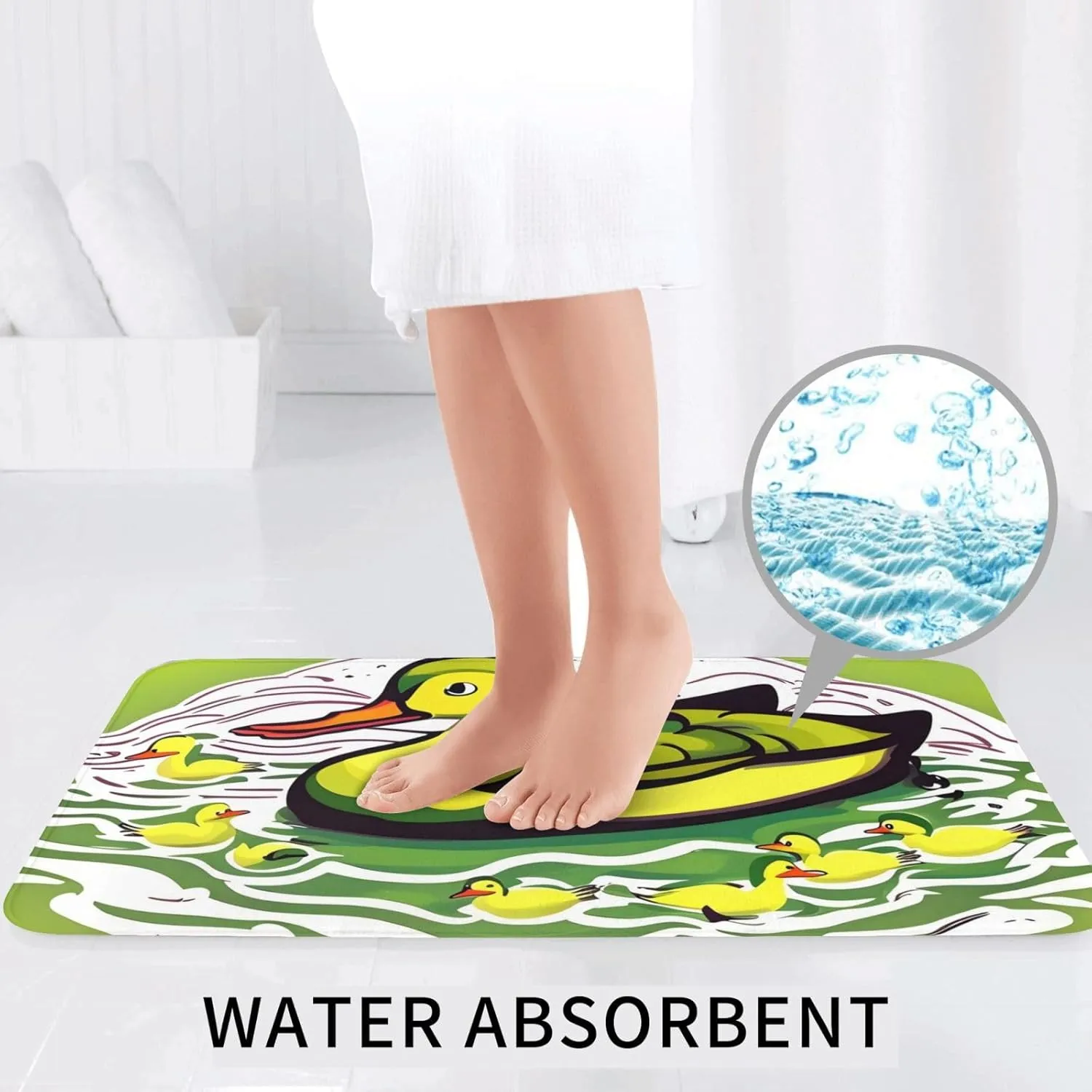 Soft and Comfortable Flannel Bathroom Non Slip Rugs,Super Absorbent Anti-Skid Carpet 3 Pieces/Set Duck Flock Game