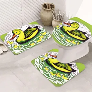 Soft and Comfortable Flannel Bathroom Non Slip Rugs,Super Absorbent Anti-Skid Carpet 3 Pieces/Set Duck Flock Game