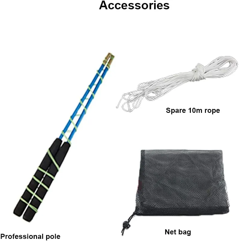 Soft Rubber Yoyo Set, with 1 Pc Diabolo, 1 Pc Spare 10m Rope, 2 Pcs Professional Poles, 1 Pc Net Bag, Flashing Triple Bearing Diabolo, for Beginners, Experienced Players (Green)