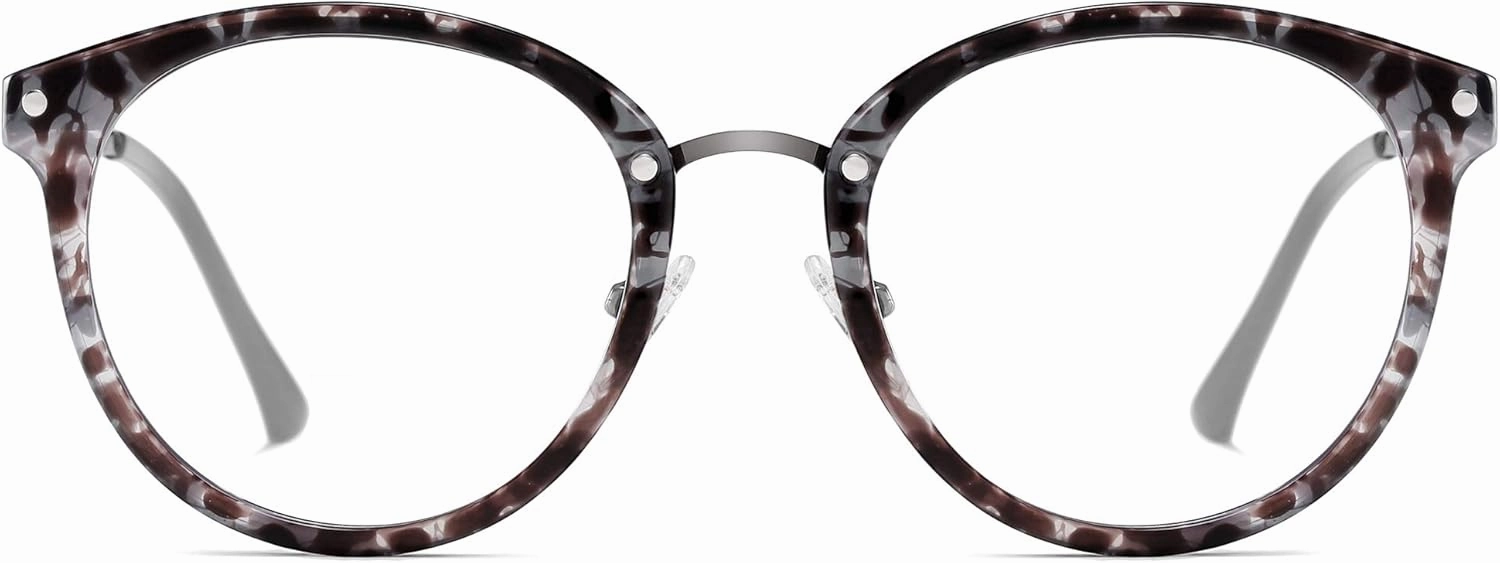 SOJOS Retro Round TR90 Blue Light Reading Glasses Womens Mens Readers Computer Glasses Eyewear Frame SJ9001