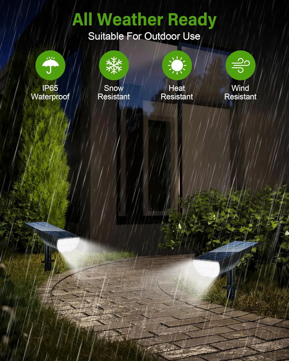 Solar Spot Lights Outdoor, Solar Lights Outdoor Waterproof IP65, 3 Brightness Modes Dusk to Dawn Landscape Spotlights for Yard Garden Pathway Tree Decoration, Cool White, 6 Pack