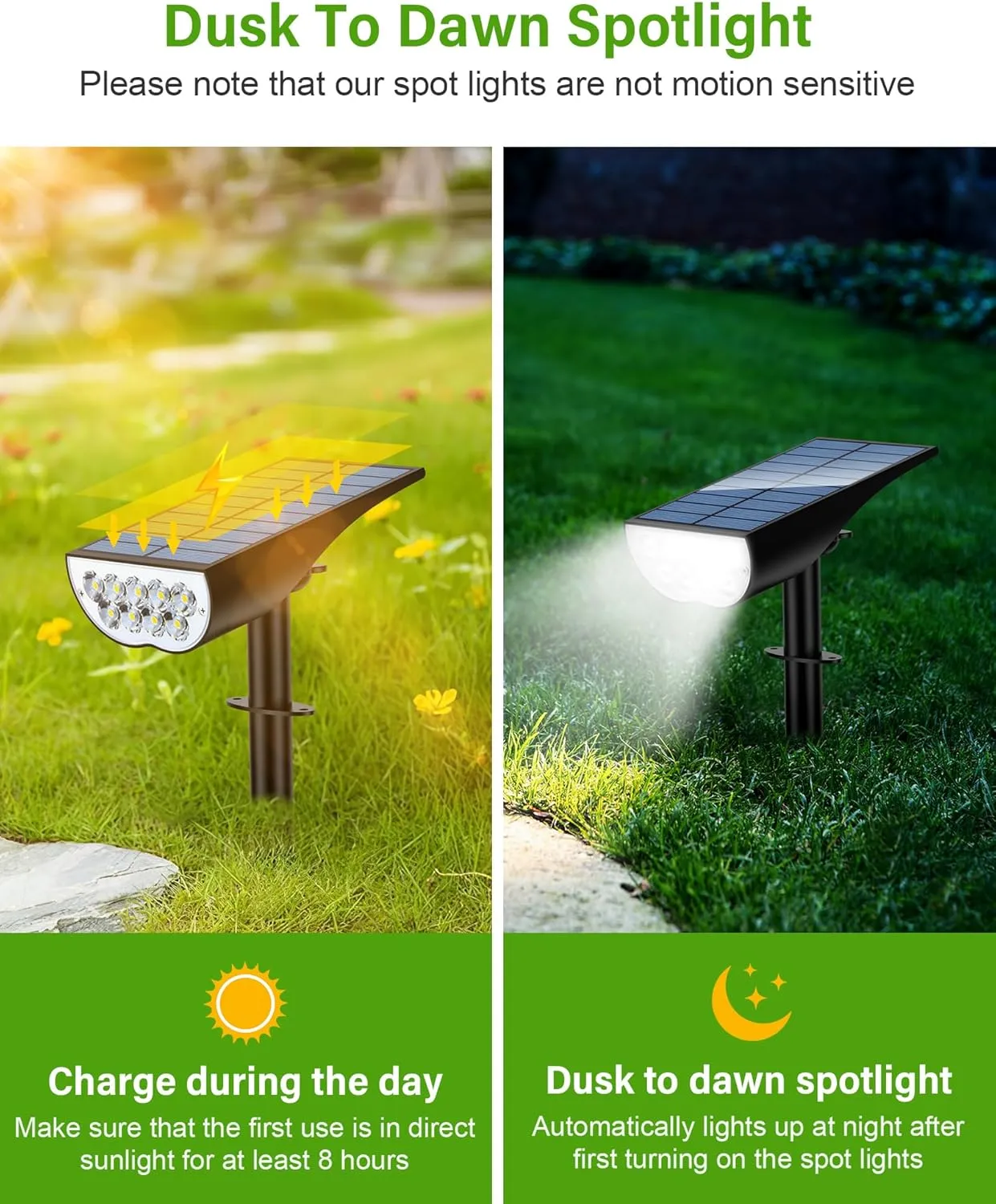 Solar Spot Lights Outdoor, Solar Lights Outdoor Waterproof IP65, 3 Brightness Modes Dusk to Dawn Landscape Spotlights for Yard Garden Pathway Tree Decoration, Cool White, 6 Pack
