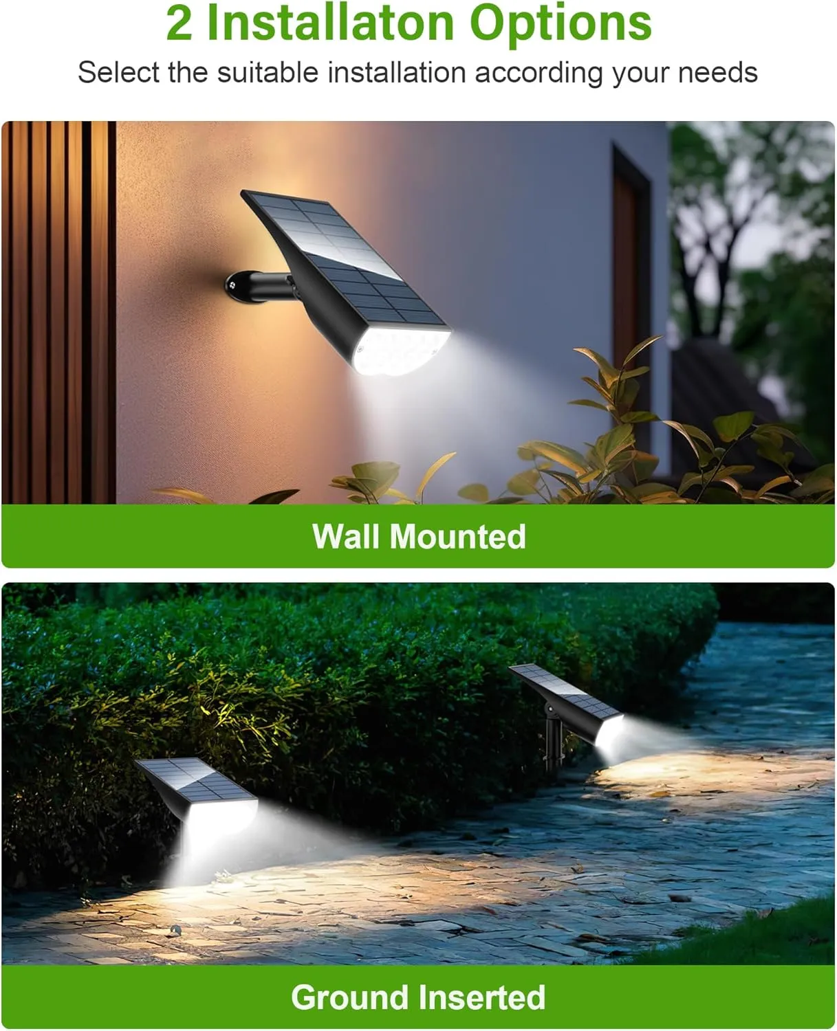 Solar Spot Lights Outdoor, Solar Lights Outdoor Waterproof IP65, 3 Brightness Modes Dusk to Dawn Landscape Spotlights for Yard Garden Pathway Tree Decoration, Cool White, 6 Pack