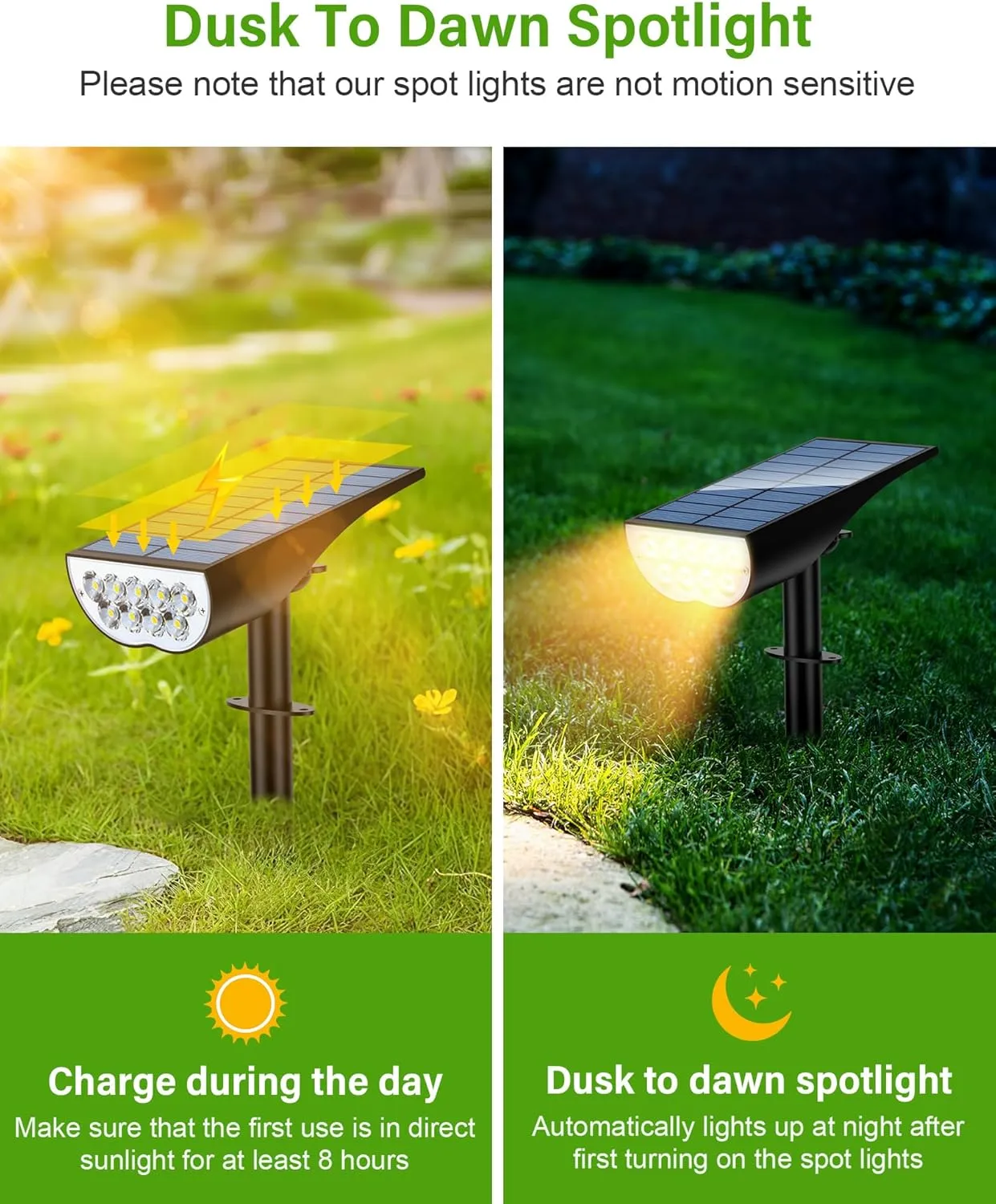 Solar Spot Lights Outdoor, Solar Lights Outdoor Waterproof IP65, 3 Brightness Modes Dusk to Dawn Landscape Spotlights for Yard Garden Pathway Tree Decoration, Warm White, 6 Pack