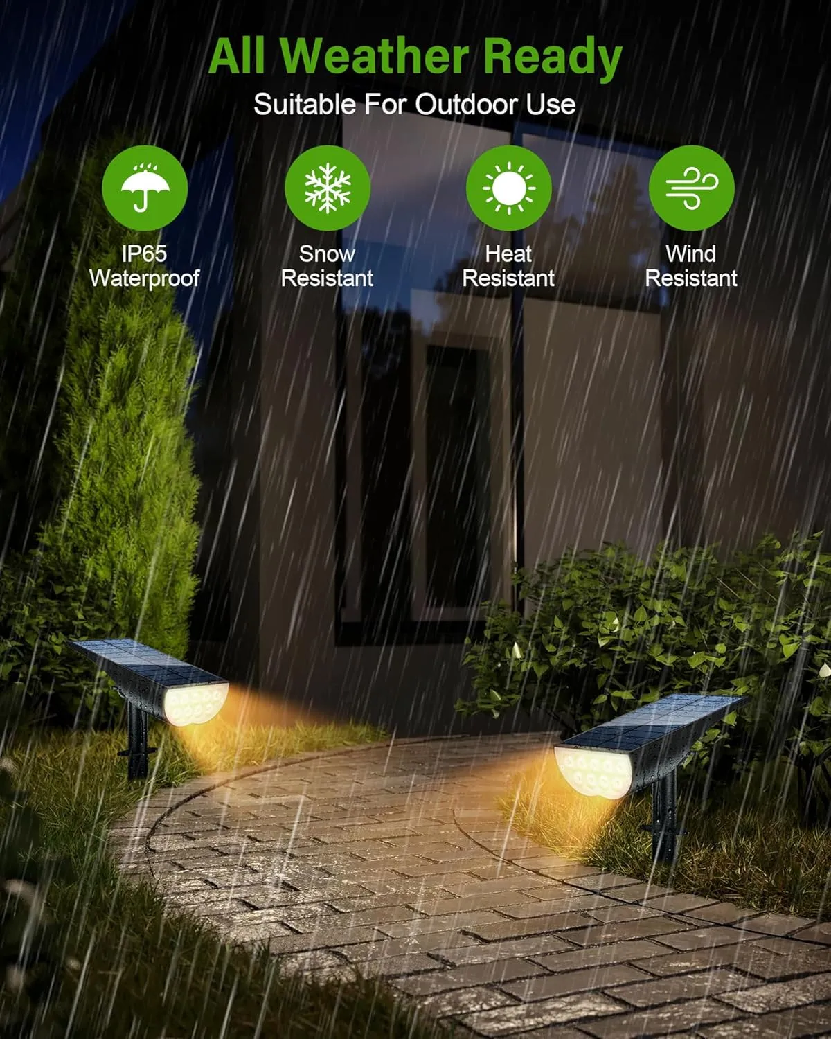 Solar Spot Lights Outdoor, Solar Lights Outdoor Waterproof IP65, 3 Brightness Modes Dusk to Dawn Landscape Spotlights for Yard Garden Pathway Tree Decoration, Warm White, 6 Pack