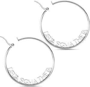 Sorority Shop Delta Sigma Theta- Hoop Silver-Plated Dainty Earrings for Women - Delta Sigma Theta Jewelry with Ideal 2" Diameter Hoops - Delta Sigma Theta Gifts