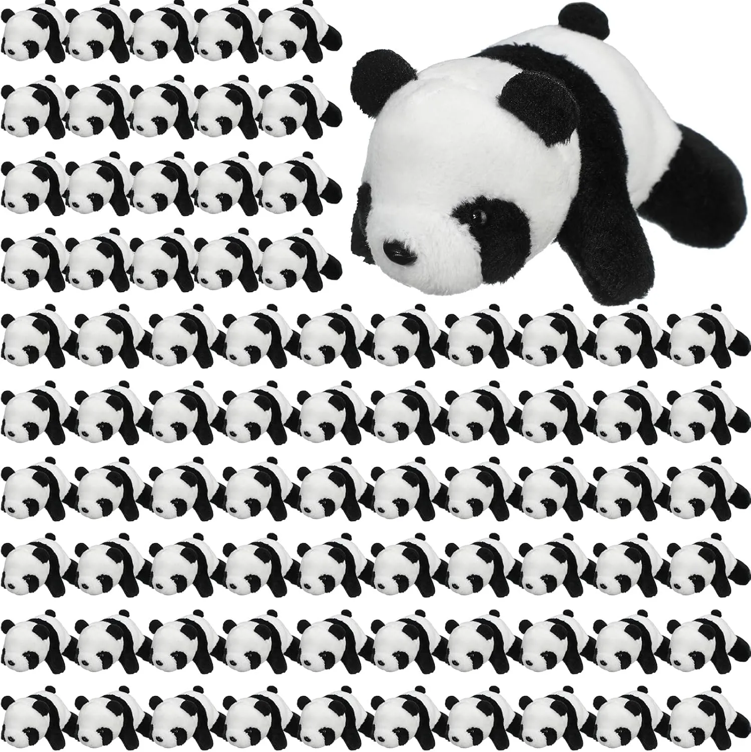 Sotiff 80 Pcs Panda Stuffed Animal Panda Plush Toy 4 Inch Mini Stuffed Animals Small Soft Gifts, Jungle Safari Party Favors, Classroom Prizes, Stocking Stuffers for Boys Girls