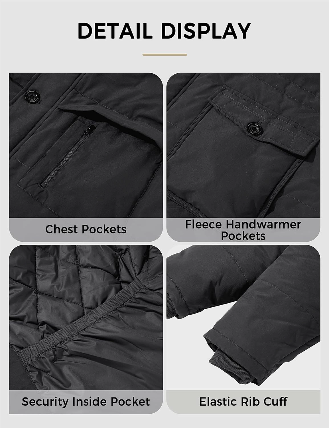 Soularge Men's Big and Tall Winter Warm Heavy Hooded Parka Jacket