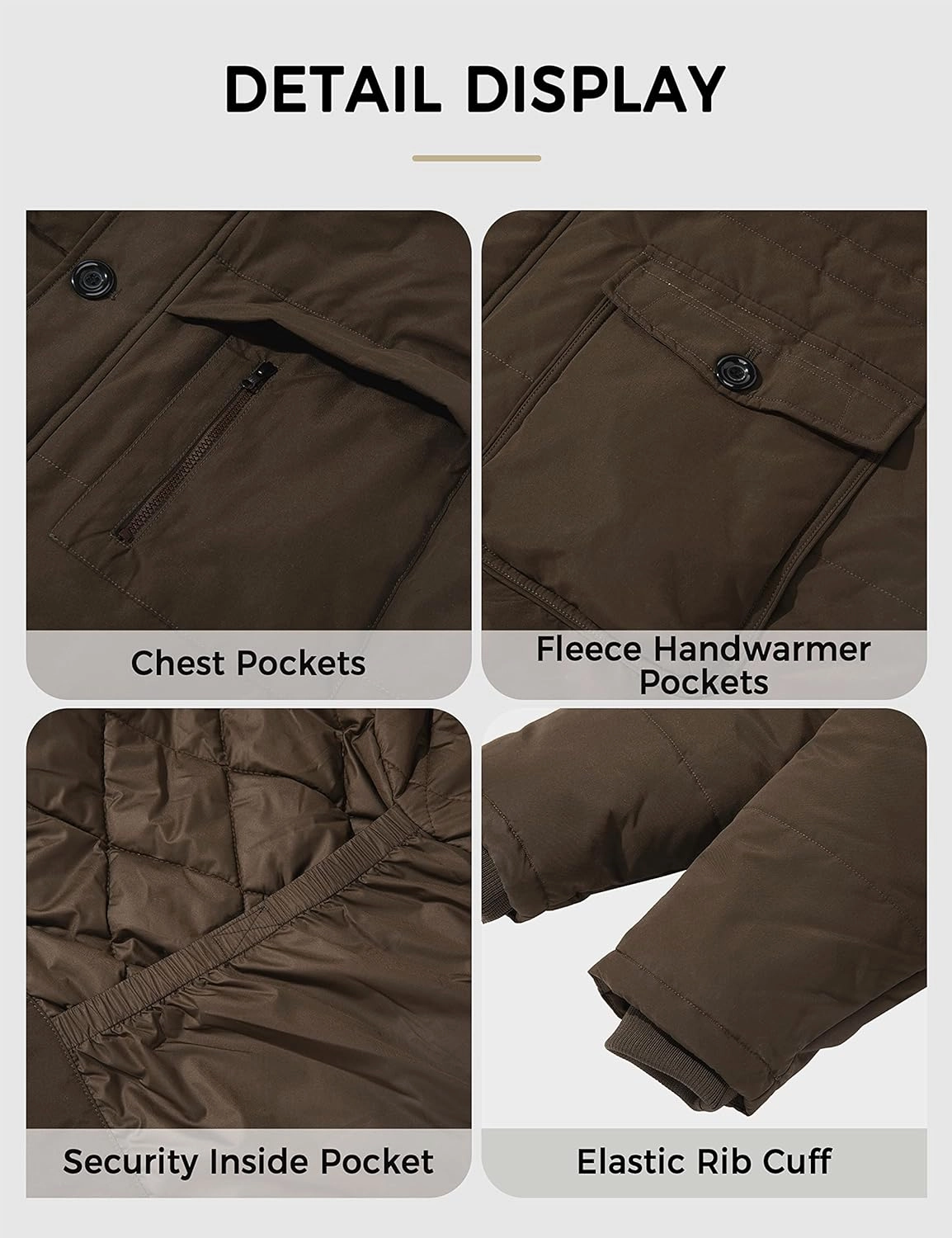 Soularge Men's Big and Tall Winter Warm Heavy Hooded Parka Jacket