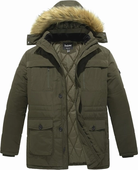 Soularge Men's Big and Tall Winter Warm Heavy Hooded Parka Jacket