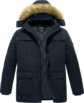 Soularge Men's Big and Tall Winter Warm Heavy Hooded Parka Jacket